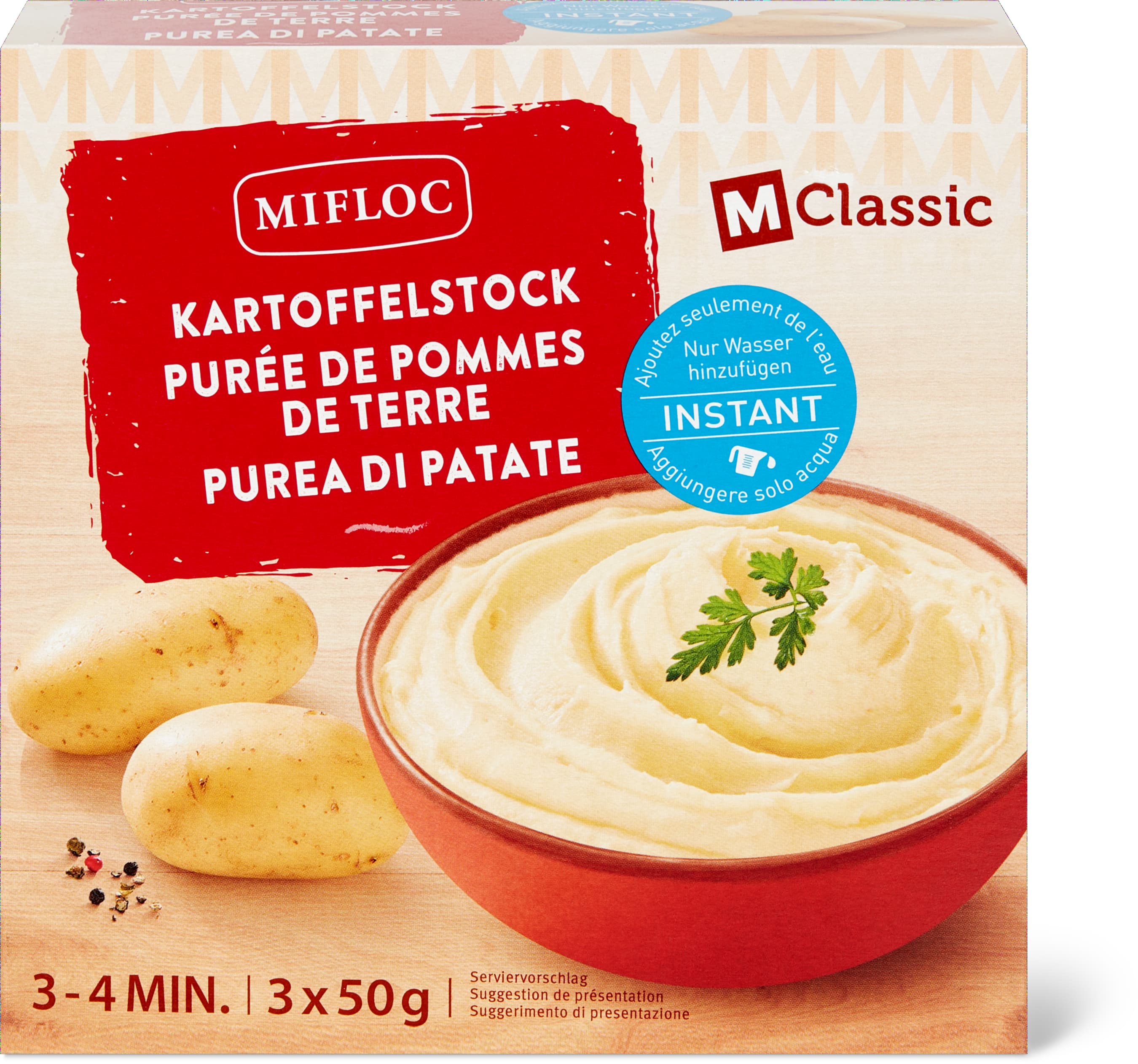 Purée de pommes de terre instant, végétarien